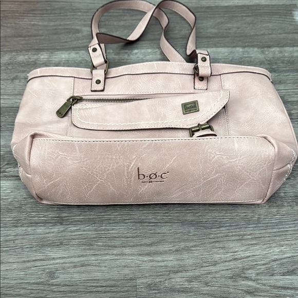 b.o.c. Pink Shoulder Bag with Suede-Like Texture - Picture 3 of 7